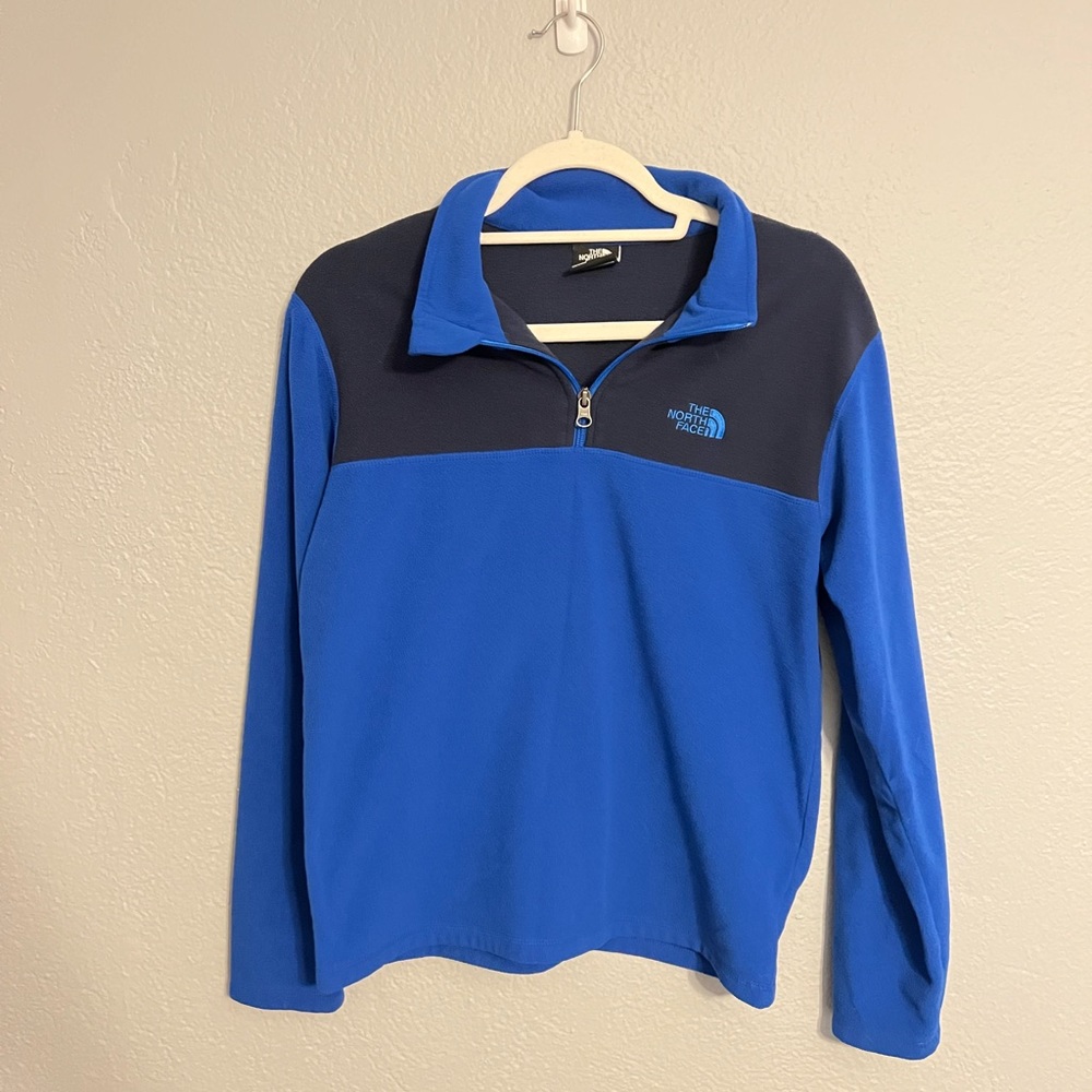 The North Face Boys XL 18/20 Blue Fuzzy Pullover Half zip